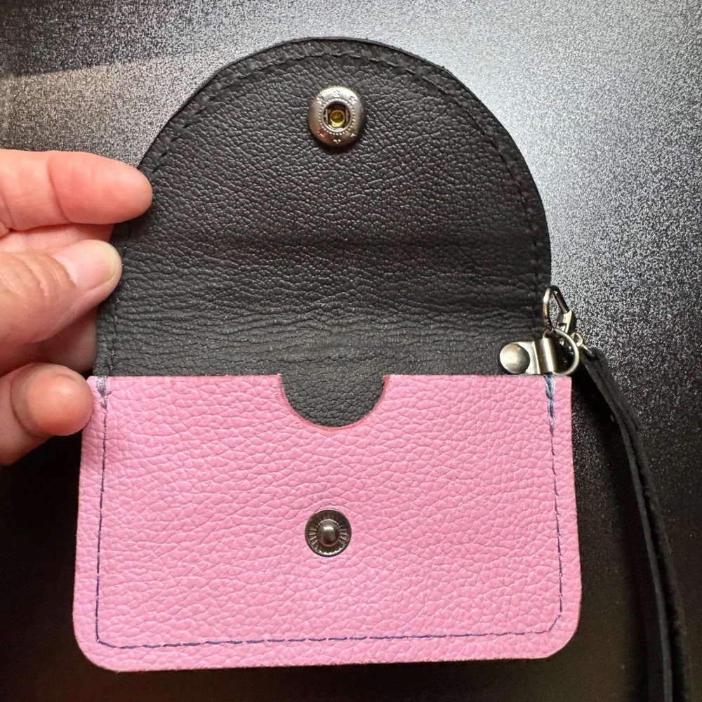 Cork Card Wallet Womens Floral Butterfly Pink Wristlet Coin Purse Holder